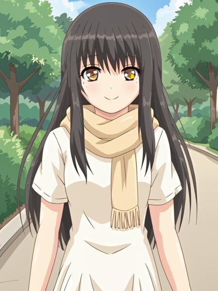 kurahashifrifre, long hair, black hair, brown eyes, mole under eye, school uniform