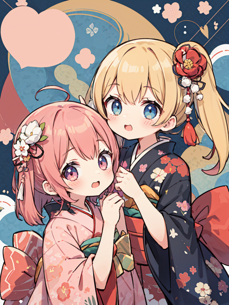 best quality, (kawaii:1.1), (cute), (high resolution:1.2), incredibly absurdres:1.3, incredibly fine illustration
BREAK
2girls, (pressing cheeks together:1.4), kimono, (dynamic angle:1.2), unamused, (kawaii illustration:1.2)
BREAK
(Japanese pattern:1.4), (kawaii background:1.2), dynamic effect
<lora:Silicon-landscape-isolation:1>