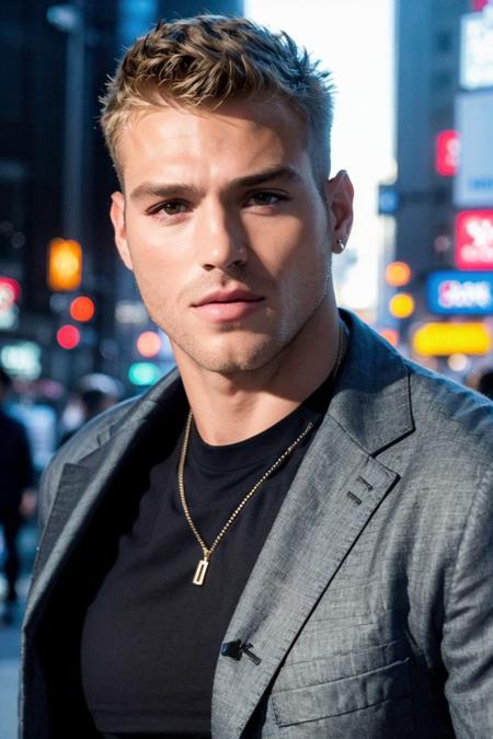 ((masterpiece)), ((best quality:1.2)), High Resolution, 8k, (ultra_realistic:1.3), (photorealistic:1.4), (instagram model, handsome:1.2), sharp focus, a close up shot of (Matthew Noszka, matthewnoszkakm), model pose, wearing black shirt, walking in tokyo, shibuya crossing, multiple people everywhere, daytime, ((looking at viewer)), <lora:MatthewNoszkaKM_13:0.8>