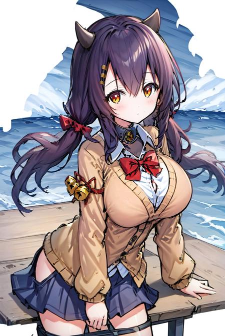 <lora:nagara_v1.0:0.8>,nagara\(azur lane\),\(origen\),school_uniform,1girl,solo,outdoors, looking at viewer,, ,masterpiece, best quality, ultra-detailed, illustration,