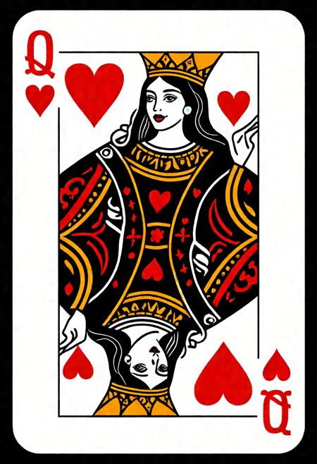 a queen of hearts playing card design