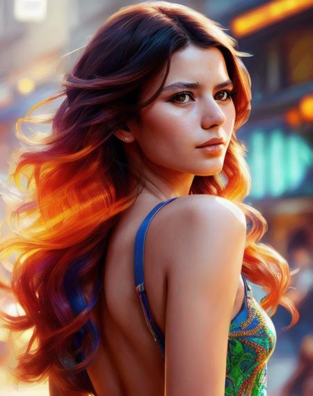 beautiful young woman(zxzxberen), intricate colorful hair with , sunlight, beautiful lighting, vibrant lighting, intricate, highly detailed, elegant, smooth, by Ruan Jia and Artgerm and Anton Fadeev
<lora:beren-000007:0.91>,