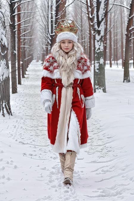 (2 persons walking in snow forest:1.5)
(an old man wearing red fur coat <lora:Ded_Moroz:1> Ded_Moroz:1.1)
(a little teenage girl wearing blue fur coat with white jewelry crown, <lora:sl4v1ccr0wn_multi_2:1> sl4v1ccr0wnwh1t3, sl4v1ccr0wn3y35, sl4v1ccr0wncr33p, sl4v1ccr0wn0th3r:1.1)