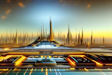 masterpiece, awesome quality, hyper detailed, ((DonMX3n0T3ch, futuristic, scifi, tech)), landscape android, cyborg, <lora:DonMX3n0T3ch:1.5> cool, awesome