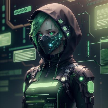 hackedtech scifi cyberpunk data stream pixelated