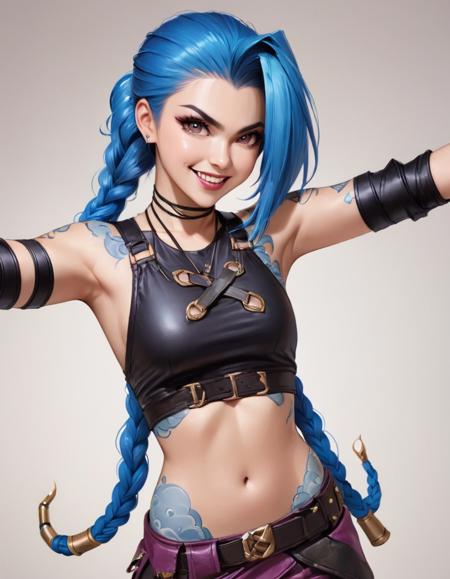 jinx,low twintails,blue hair,pink eyes,masterpiece jinx,low twintails,blue hair,pink eyes,realistic,masterpiece