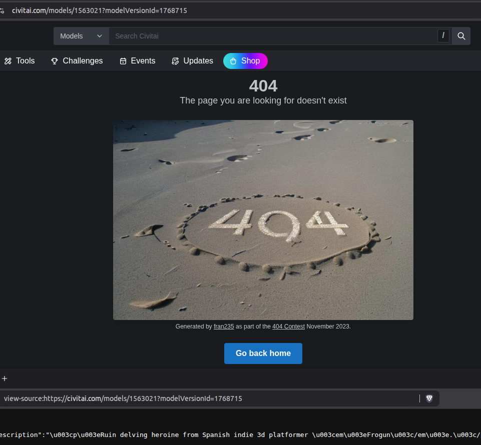 The 404 is a lie.