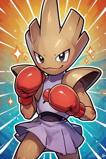 Hitmonchan: Punching Pokémon | エビワラー (Pokedex #0107) [Pony]