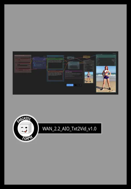 ComfyUI beginner friendly Text-to-Image WAN 2.2 Rapid All-in-One GGUF Workflow (With LORAs) by SarcasticTOFU
