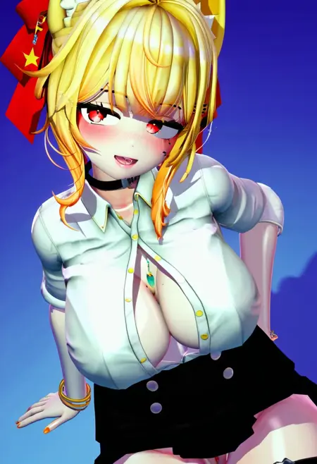 A Blonde vrc model I saw on @vrc_hmm on twitter (I'm out of things i want to make)
