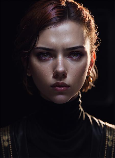 A stunning intricate full color portrait of (sks woman:1), wearing a black turtleneck, epic character composition, by ilya kuvshinov, alessio albi, nina masic, sharp focus, natural lighting, subsurface scattering, f2, 35mm, film grain, <lora:locon_scarlett_v1_from_v2_64_32:1.3>