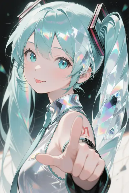 Iridescent crystaline