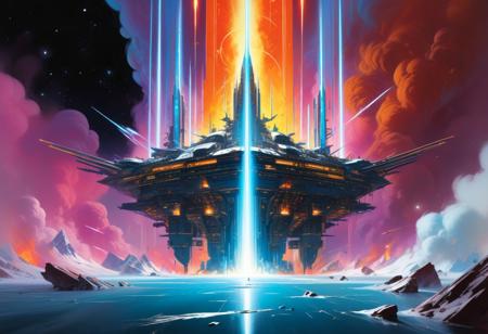 In the unpublished and breathtaking image (far beyond the unseeable) by john berkey, the essence of the Master's artistry shines through with remarkable clarity.  As your eyes wander across the canvas, you'll encounter a harmonious fusion of elements that defy convention and ignite the imagination. It is a visual symphony that stands as a testament to Berkey's boundless creativity. Vibrant and sublime colors dominate the image, bursting forth with a luminosity that captivates the viewer., d&d, fantasy, highly detailed, digital painting, artstation, sharp focus, fantasy art, character art, illustration, 8k, art by artgerm and greg rutkowski