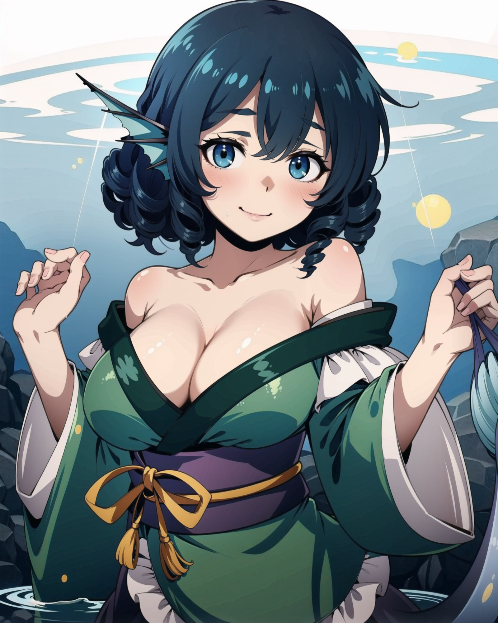 00296-3065865386-_lora_Wakasagihime_1__1girl_bare_shoulders_blue_hair_blue_eyes_blush_breasts_cleavage_drill_hair_head_fins_japanese_cl.png
