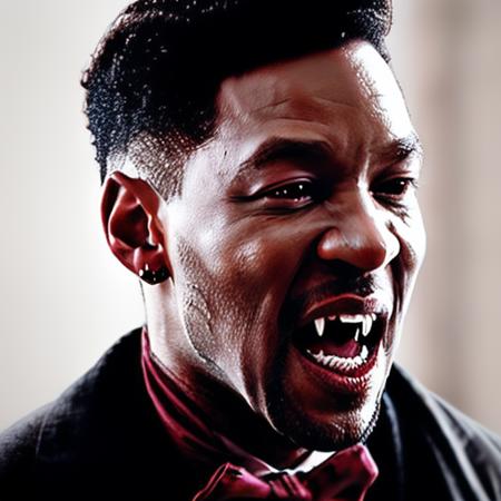 Ookzavampire style portrait of Will Smith as a vampire