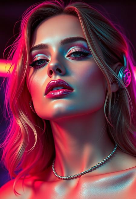 high quality design aesthetics, disco, synth pop, detailed, pop album cover, beautiful young white woman
