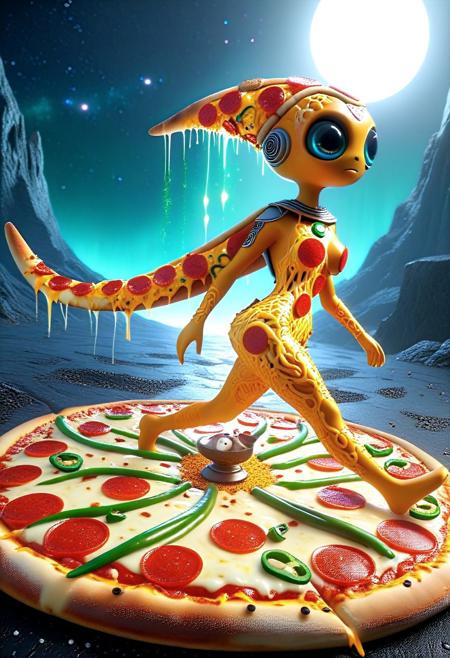 nightmare realm, anthropomorphic pizza running away from big fat human. 
cute, big-eyes, adorable, 
3d-rendering, concept-art, digital, dreaminess, futuristic, multimedia, virtual-reality, 
eeriness, fantasy, other-worldliness, science-fiction, surreal, colorful, sci-fi, technological, alien worlds, space themes, advanced civilizations, 
intricate details, highly detailed, ultra-detailed, absurdres, unreal engine, octane rendering, high contrast, vivid, vibrant, volumetric lighting, sharp focus, 
pizzasdx