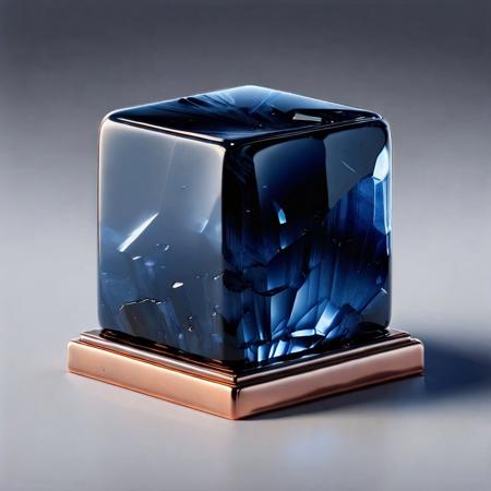 Game icon: 1.6, 2d, dark-blue obsidian plate, monolith Stone, covered with copper, simple transparent background