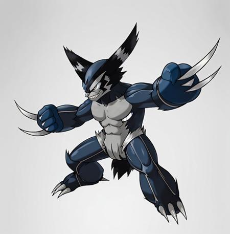 pokemon, Wolverine evolution , electric and steel type <lora:pokemerge:1>