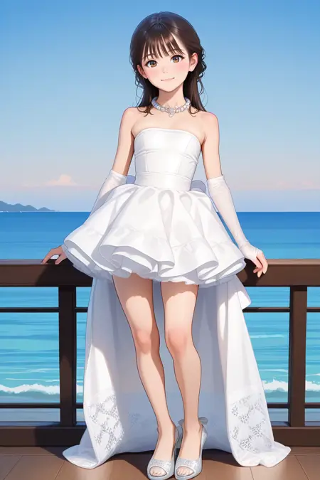 White_High-Low_Dress illustrious