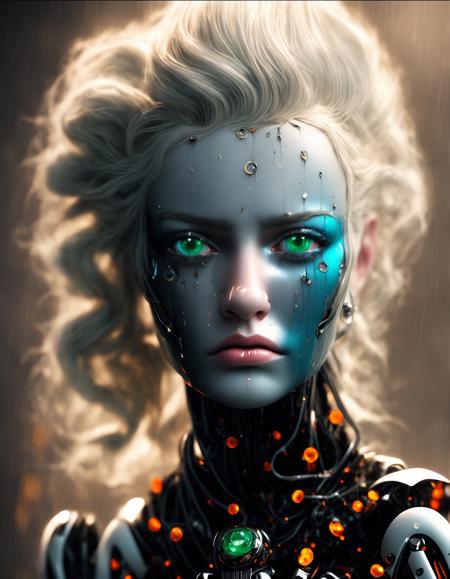 (dramatic, gritty, intense:1.4),masterpiece, best quality, 32k uhd, insane details, intricate details, hyperdetailed, hyper quality, high detail, ultra detailed, Masterpiece, (Blue eyes:1.3)
An angel-faced female robot, Have tears in one's eyes, wailcryChinese punk, in the style of meticulous realism, 32k uhd, high quality photo, light amber and emerald
<lora:~Q?-Tlg:ZCrying machine:0.9>