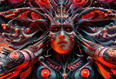 a dark goddess in black armor, ral-frctlgmtry Painstaking Attention To Details glowing runes tattooed on her face and neck and arms, looking at viewer, standing in front of a pile of severed heads, glowing red eyes, Cinematic film still, shot on v-raptor XL, color graded, post-processed, cinematic lighting, 35mm film, live-action, best quality, atmospheric, a masterpiece, terrifying, stunning, dramatic