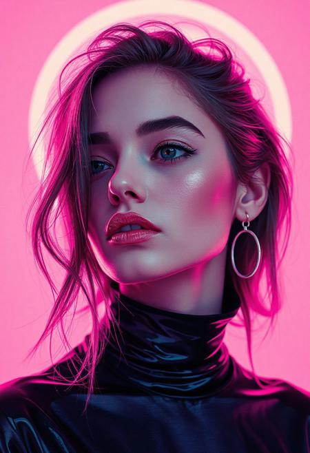high quality design aesthetics, synth pop, detailed, pop album cover, beautiful young white woman