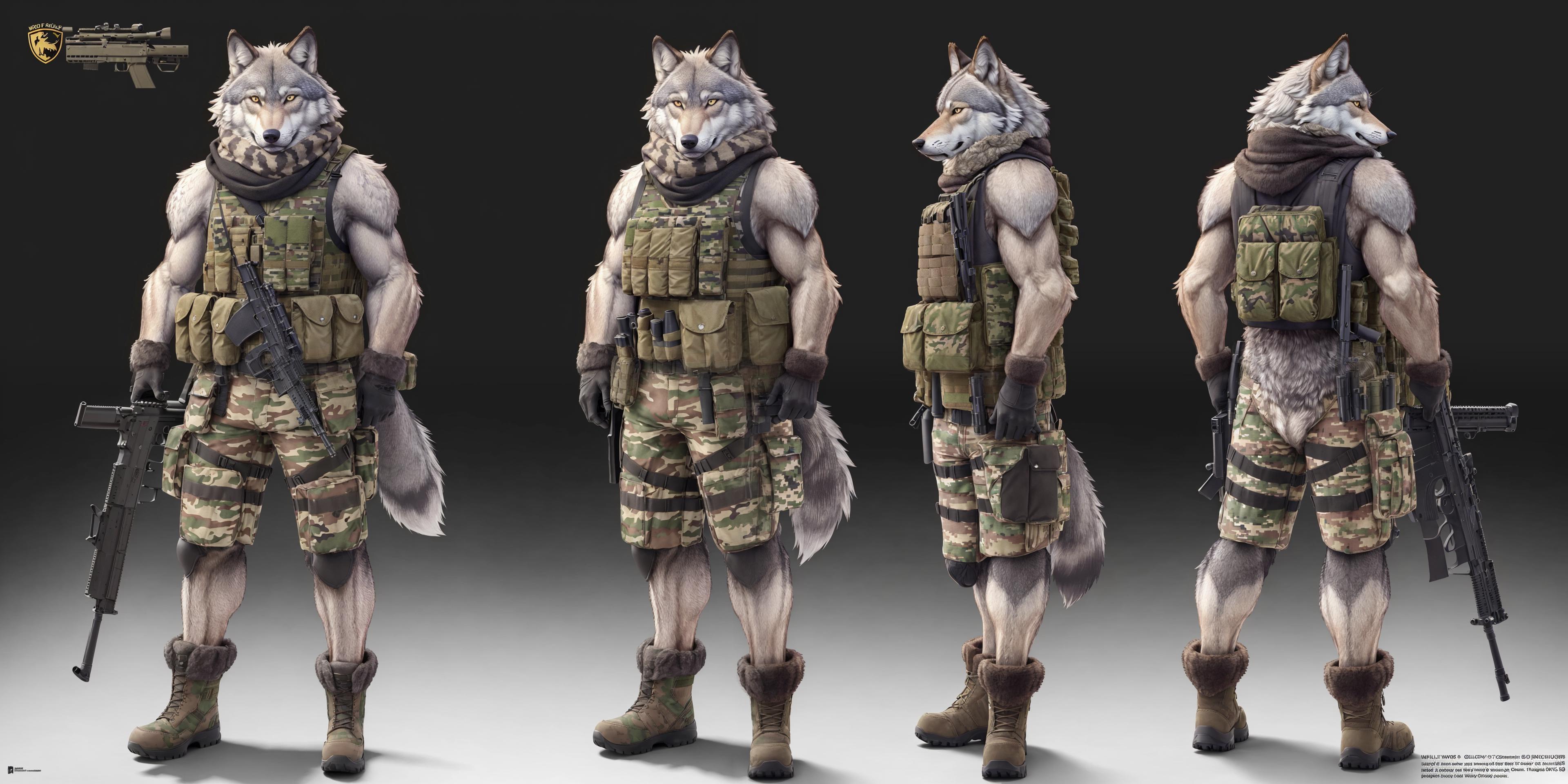 anthro wolf soldier