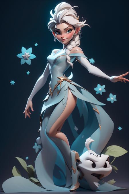 3dmm style,elsa disney , 3d character, in the style of hyper-realistic,, masterpiece, best quality,