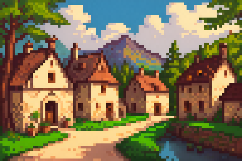 painting of a medieval village<lora:svportrait64-v1:0.9>