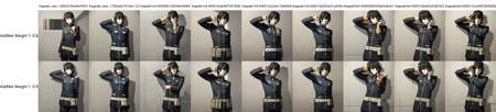 solo, 1boy, Minato Kageaki, brown eyes, black hair, uniform, belt pouch, looking at viewer