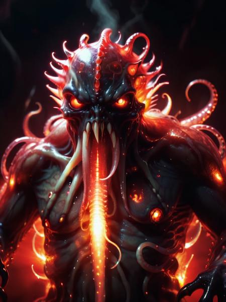 monster with tentacle arms, crystal skin, looking at viewer, red haze lighting, looking at viewer, black background, sparks streaks, realistic
<lora:version10:0.75>