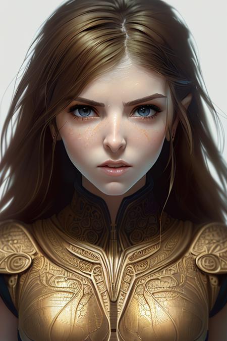 (annakendrick-sd-v2-800), Style-Empire, 8k portrait of beautiful young woman with brown hair, intricate, elegant, highly detailed, majestic, digital photography, art by artgerm ruan jia and greg rutkowski surreal wet paint gold butterfly filigree, broken glass