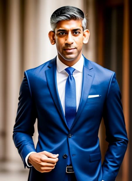 (masterpiece, best quality, awards winner) close up (front view)  Rishi Sunak dressed in suit and shirt,  1 man, photography, trending on artstation, sharp focus, studio photo, intricate details, highly detailed, 8k, hdri, hyperrealisti    <lora:sunak:0.95>