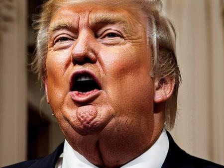 Trump768 , screaming,  detailed eyes, photography, ultra-sharpness, highest quality, art of Anya Millen, smooth, clear focus, trend on artforum, behance hd, muted colors    <lora:Trump768:0.7>