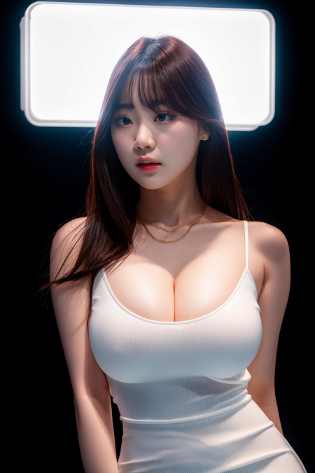 Best quality, ultra high res, (photorealistic:1.4), 1girl, korean girl, white elegant dress, (large breasts:1.2), 100mm border light, looking at viewer, closeup  <lora:KoreaG-01:0.6> <lora:%E7%9C%BC%E7%9D%9B%E5%8F%8C:1>