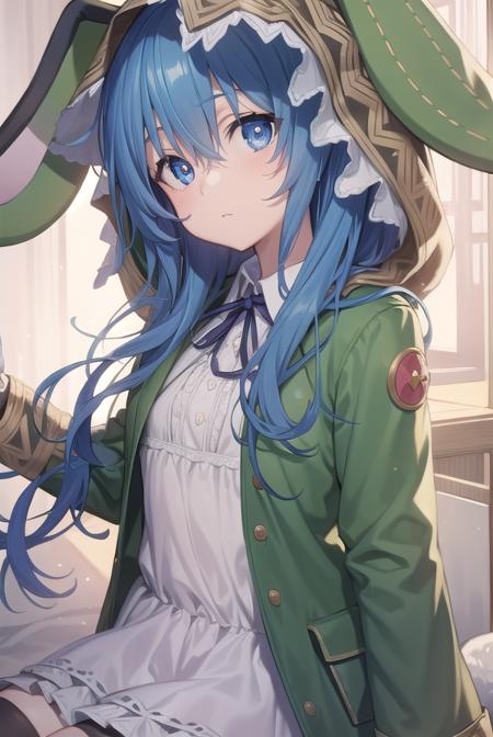 dalyoshino, <lora:yoshino-lora-nochekaiser:1>, 
yoshino, blue eyes, blue hair, long hair,
BREAK animal ears, animal hood, boots, coat, eyepatch, green footwear, hand puppet, hood, puppet, rabbit, rabbit ears, stuffed animal, stuffed toy,
BREAK looking at viewer, 
BREAK indoors,
BREAK <lyco:GoodHands-beta2:1>, (masterpiece:1.2), best quality, high resolution, unity 8k wallpaper, (illustration:0.8), (beautiful detailed eyes:1.6), extremely detailed face, perfect lighting, extremely detailed CG, (perfect hands, perfect anatomy),