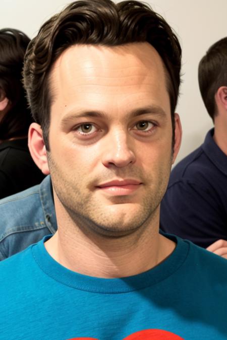 close up of a handsome man <lora:vinceVaughn:1> in an barbie tee shirt, at a comicscon convention, people in the background, RAW, 8K, UHD, smiling, candid, amateur