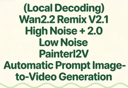 (Local Decoding) Wan2.2 Remix V2.1 High Noise + 2.0 Low Noise PainterI2V Automatic Prompt Image-to-Video Generation