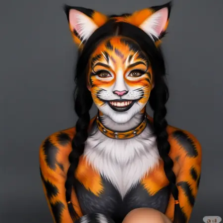 TattooedPup - calico cat girl