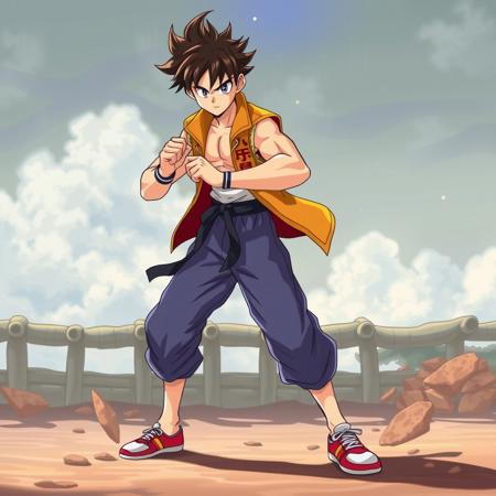 Shonen Anime Boy, Fighting Stance,