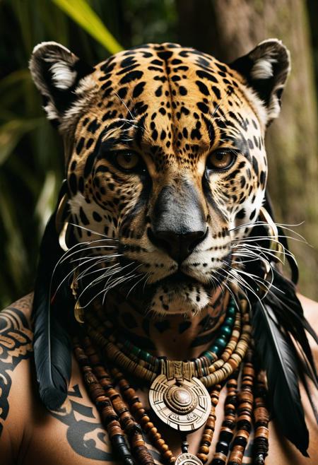 Jaguar pelt, obsidian weaponry, tribal tattoos, fierce combatant, warrior elite, Aztec empire, jungle warfare, ferocious spirit, Mesoamerican culture, sacred rituals, ancient traditions, indigenous warrior, tribal pride, warrior society, warrior's code.
cinematic, sharp focus, intricate, cinematic, dramatic light