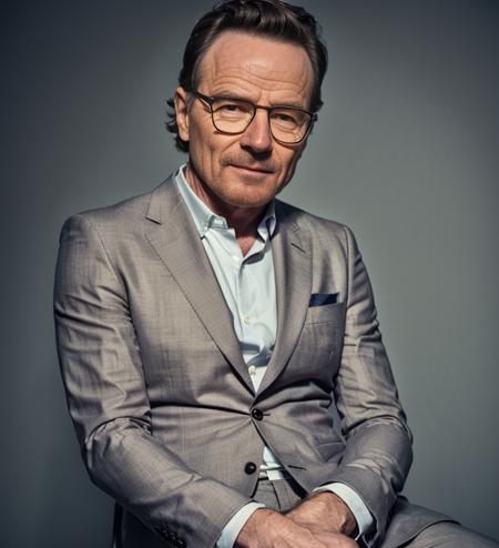 (A medium photo of  bryan cranston,age up,old,grey hair),wearing(brown suit,glasses),crossed legs,grey background, (masterpiece:1.2) (photorealistic:1.2) (bokeh) (best quality) (detailed skin) (intricate) (8k) (HDR) (cinematic lighting) (sharp focus) (Clutter-Home:1.2),
<lora:bryancranston:0.9>