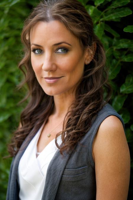 nurse costume ,  nature , evening  <lora:Orla_Brady:1> masterpiece, best quality, detailed face,, 1girl, solo, a mature o1873b, brown_eyes, realistic, brown_hair, long_hair, posing,