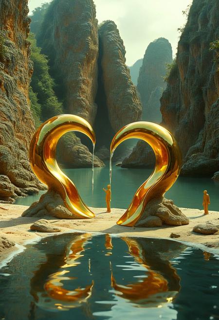 stoneplay69 bizarre sculptures of geometric swooping shapes, the designs make optical illusions that appear to be Hand but subtle indications of hands, no eyes, no eyeballs. The scene is in an Thailand countryside 8K  photorealistic precision, bringing clarity to every line and surface. Roberto Bernardi’s crystal-clear reflections in the water mirror the Rock Gold and surrounding buildings, enhancing the peaceful atmosphere. David Kassan’s finely rendered human figures add a quiet, lived-in feeling, infusing the scene with subtle life and movement. Together, they create a tranquil coastal moment.
vivid colors.
detailmaximizer, aidmaMJ6.1,  Movie Still, Film Still, Cinematic, Cinematic Shot, Cinematic Lighting, detailxl, flux-style, midjourneyv6.1