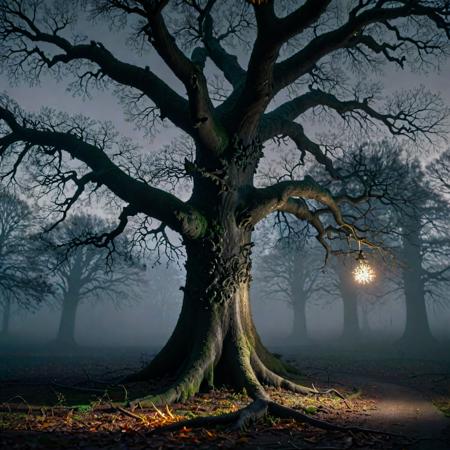 (stylized by Johji Manabe:0.8) and (Yoshitoshi Abe:1.0) , anime key visual, intricate details, medium wide shot of a Incredibly Detailed Thundering British (Black oak of Life:1.3) , it is in a Shadowrun setting, it has ornate details, at Familiar Hungary, desolate woods and Planetary nebula in background, Winter, shallow depth of field, Movie still, Fairy-Tale, Thriftcore, back-light, 800mm lens, Colorful, hearthstone artwork, Mint green and electric orange splash,"April is the cruelest month.", most beautiful artwork in the world, octane engine