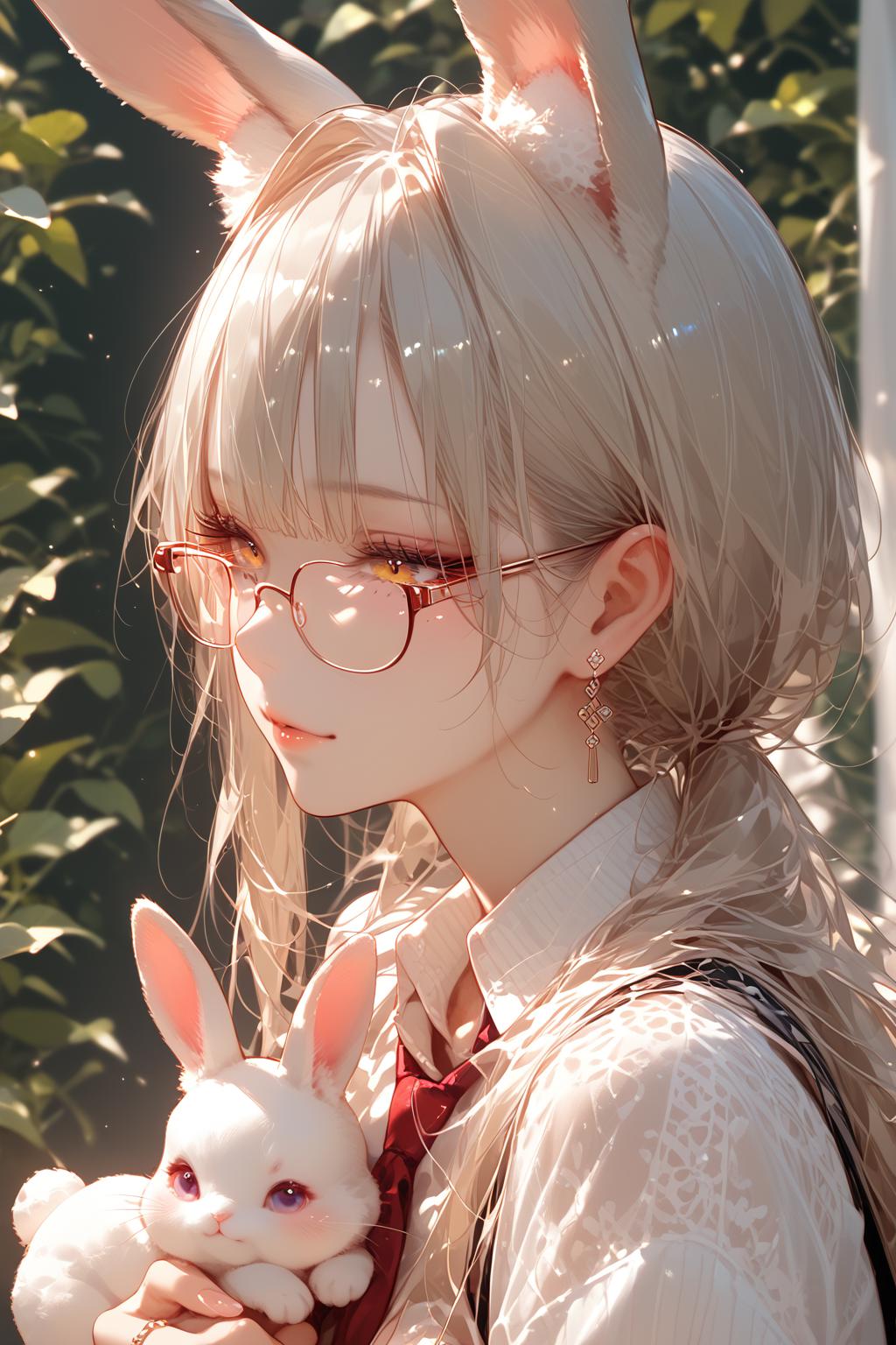 score_9,score_8_up,score_7_up,expressiveh,source_anime,
rabbit girl,animal ear fluff,white_rabbit,glasses,pivoted ears,solo,
<lora:Expressive_H:1>,<lora:RLI 0.2v:0.7>,<lora:AIã¤ã©ã¹ããããã:0.25>,