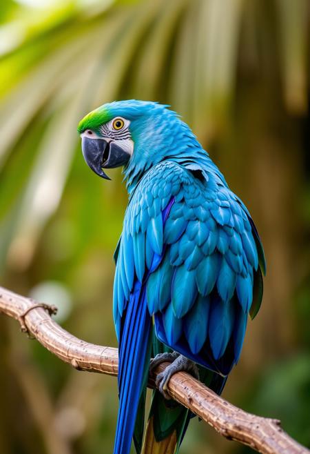 Blue Parrot sitting on a branch