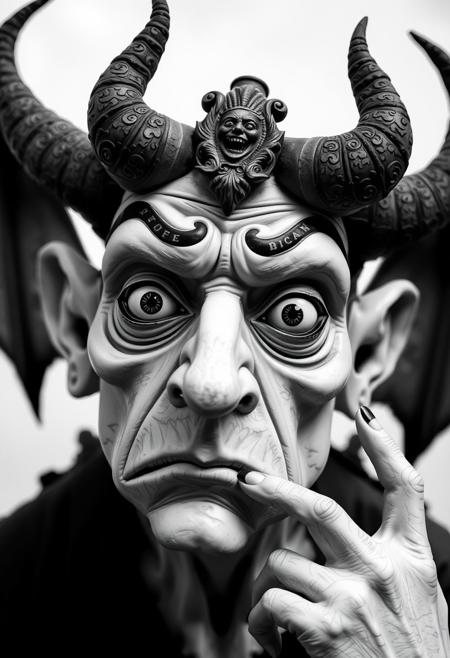 Grotesque, black and White