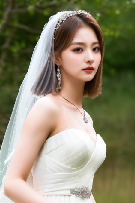 <lora:fromisNagyung:1>,Nagyung ,(close-up photo:1.5),(pov:1.1),korean, woman, complex 3d render ultra detailed, full body, portrait of beautiful women, looking over spruce forest, curtain bangs hair style, moody portrait, striking features, beauty, intricate details, dramatic composition, tension, wispy hair, contrast, texture, realism, high-quality rendering, stunning art, high quality, film grain, Fujifilm XT3,swirly bokeh,(realistic, photo-realistic:1.4),RAW photo,physically-based rendering,(looking at camera:1.5),(looking at viewer:1.2),perfect eyes,(8k, best quality, masterpiece:1.2),(full body shot:1.1),octane render,extremely detailed CG, unity 8k wallpaper,studio soft light, rim ligh,in forest,sunlight,standing,(a girl is wearing wedding dress:1.5),hyper realistic detail shiny skin,ultra detailed,(ultra realistic:1.5),(intricate:1.2),(photorealistic:1.4),1girl,(skinny:1.3),detailed background ,smile